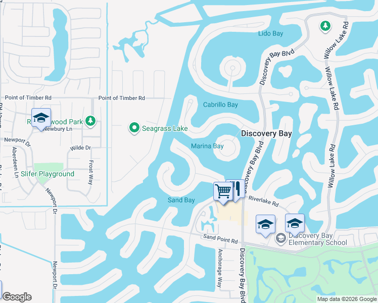 map of restaurants, bars, coffee shops, grocery stores, and more near 4910 Cabrillo Point in Discovery Bay