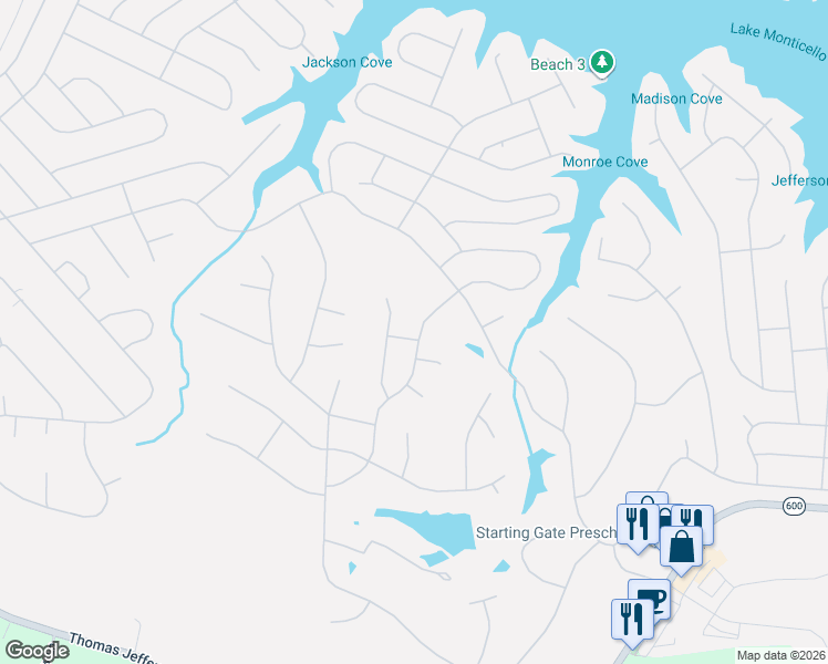 map of restaurants, bars, coffee shops, grocery stores, and more near 34-38 Ponderosa Lane in Palmyra