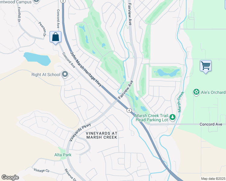map of restaurants, bars, coffee shops, grocery stores, and more near 1641 Regent Drive in Brentwood