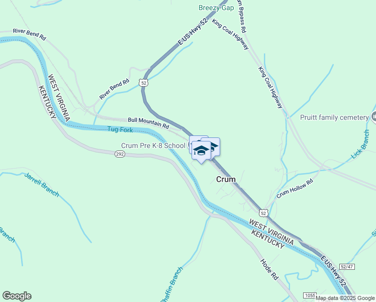 map of restaurants, bars, coffee shops, grocery stores, and more near 150 CrummMiddle School Drive in Crum