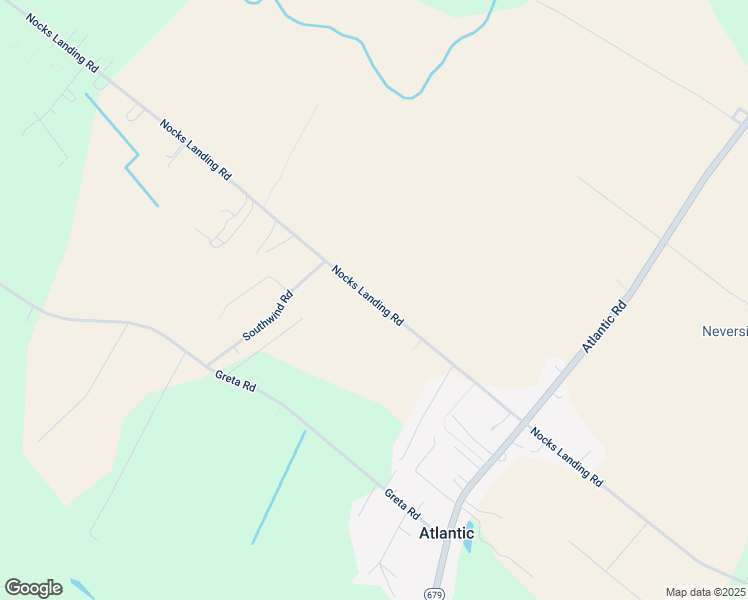 map of restaurants, bars, coffee shops, grocery stores, and more near Nocks Landing Road in Atlantic