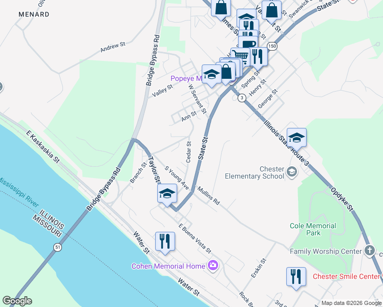 map of restaurants, bars, coffee shops, grocery stores, and more near 805 State Street in Chester