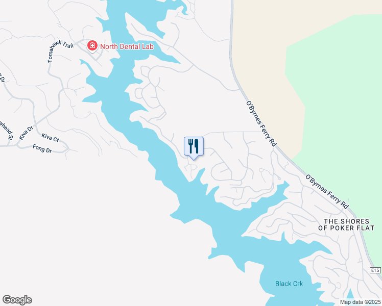 map of restaurants, bars, coffee shops, grocery stores, and more near 104 Athena Drive in Copperopolis