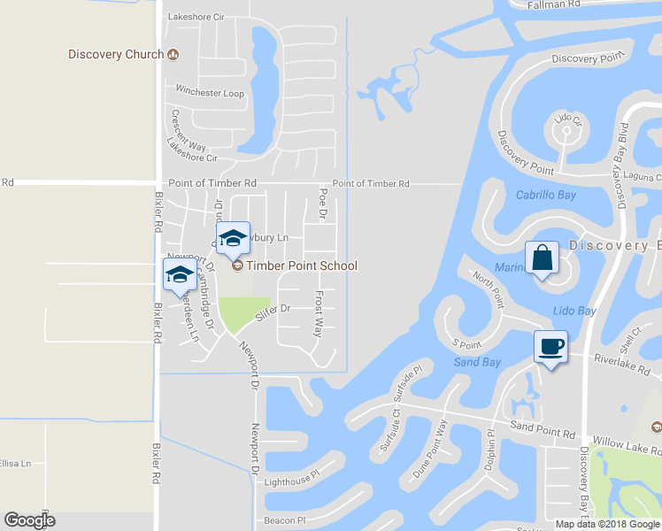 map of restaurants, bars, coffee shops, grocery stores, and more near 1688 Wilde Drive in Discovery Bay