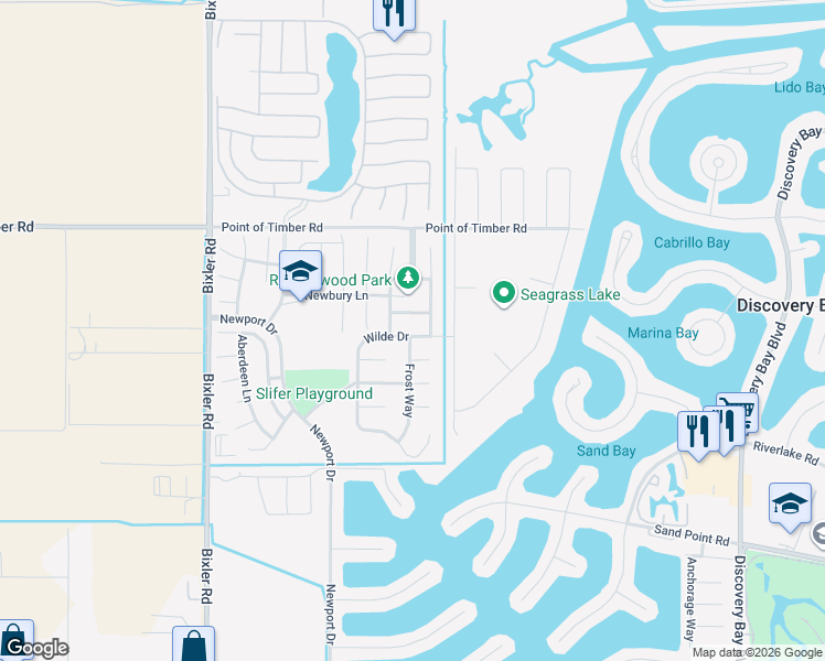 map of restaurants, bars, coffee shops, grocery stores, and more near 1696 Wilde Drive in Discovery Bay