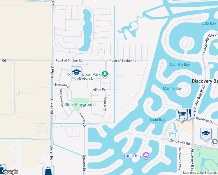 map of restaurants, bars, coffee shops, grocery stores, and more near 1688 Wilde Drive in Discovery Bay