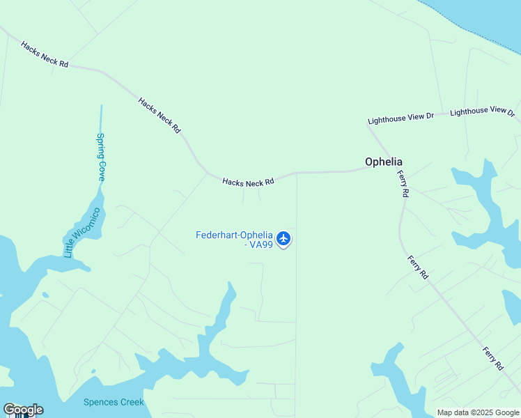map of restaurants, bars, coffee shops, grocery stores, and more near 5034 Hacks Neck Road in Heathsville