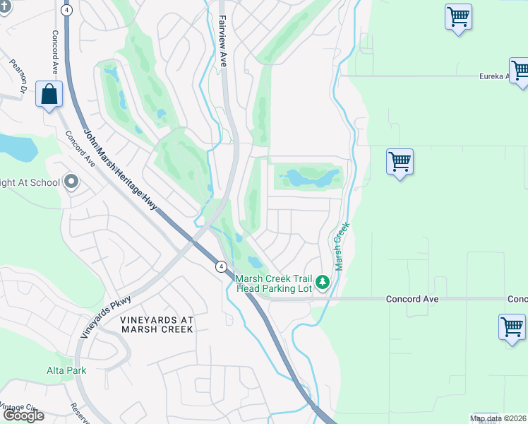 map of restaurants, bars, coffee shops, grocery stores, and more near 1127 Burghley Lane in Brentwood