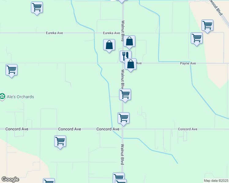 map of restaurants, bars, coffee shops, grocery stores, and more near 2017 Walnut Boulevard in Brentwood