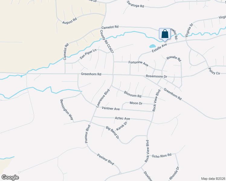 map of restaurants, bars, coffee shops, grocery stores, and more near Blossom Road in Rye