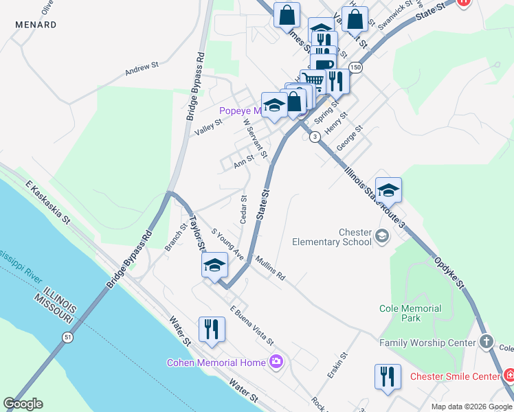 map of restaurants, bars, coffee shops, grocery stores, and more near 805 State Street in Chester