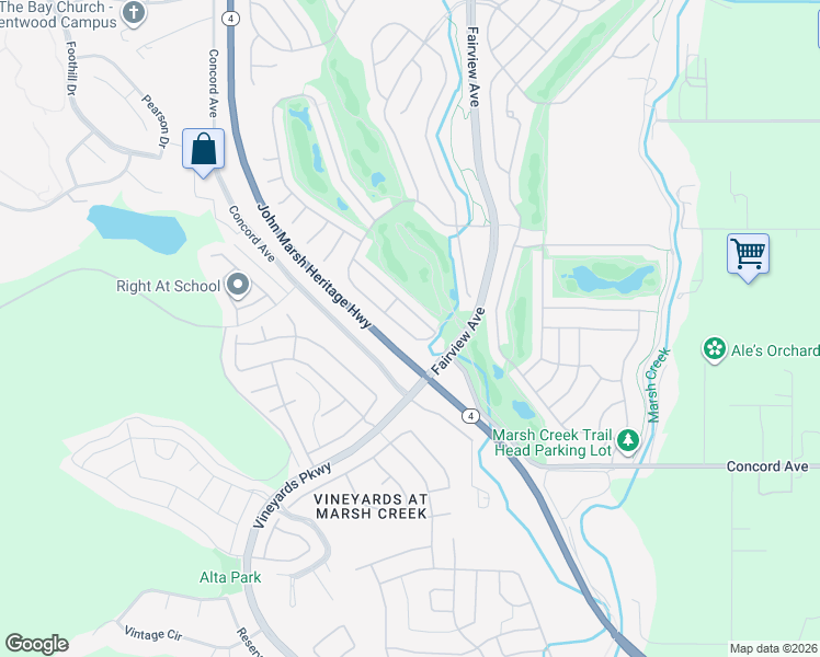 map of restaurants, bars, coffee shops, grocery stores, and more near 1632 Regent Drive in Brentwood