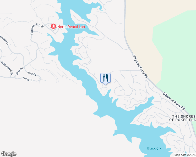 map of restaurants, bars, coffee shops, grocery stores, and more near 104 Athena Drive in Copperopolis