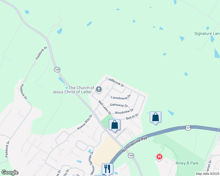 map of restaurants, bars, coffee shops, grocery stores, and more near 405 North Keene Way Drive in Nicholasville