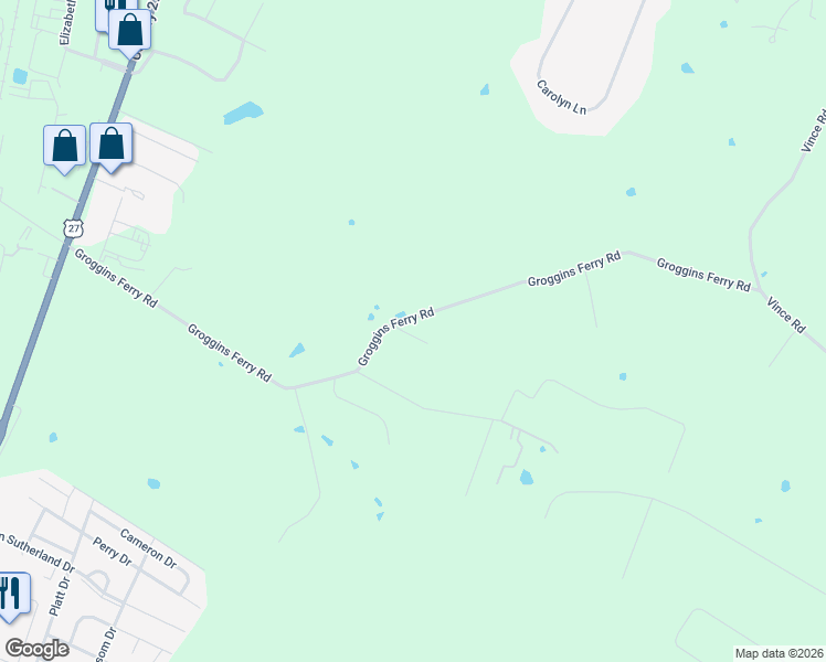 map of restaurants, bars, coffee shops, grocery stores, and more near 1554 Groggins Ferry Road in Nicholasville