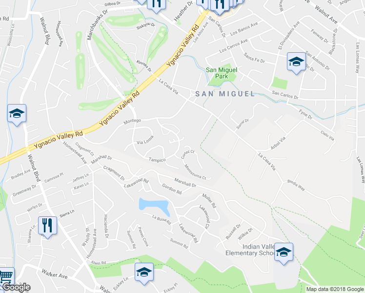 map of restaurants, bars, coffee shops, grocery stores, and more near 683 Tampico in Walnut Creek