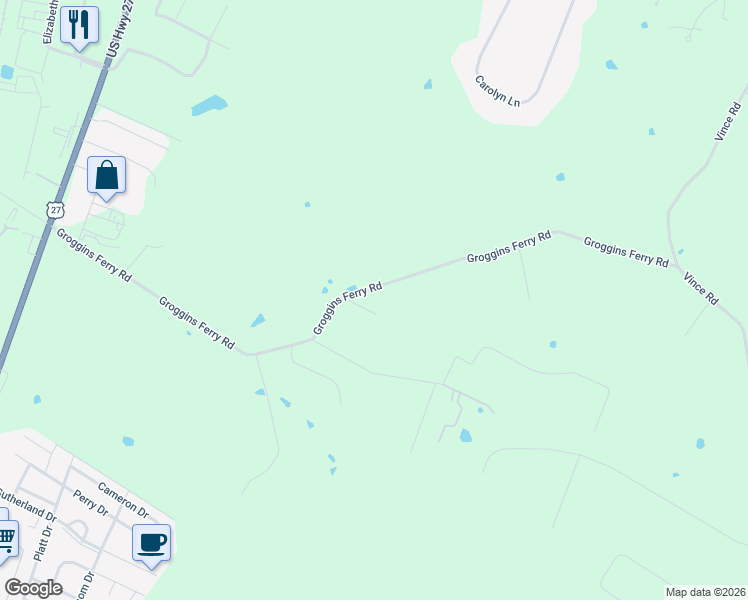 map of restaurants, bars, coffee shops, grocery stores, and more near 1554 Groggins Ferry Road in Nicholasville