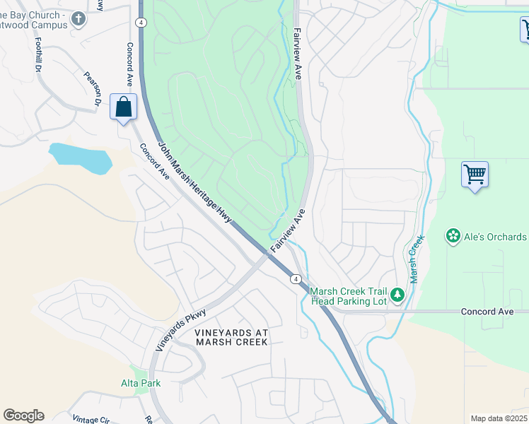 map of restaurants, bars, coffee shops, grocery stores, and more near 1084 Bountiful Way in Brentwood