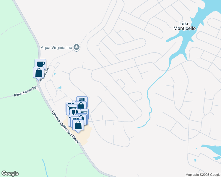 map of restaurants, bars, coffee shops, grocery stores, and more near 22 Acres Lane in Palmyra