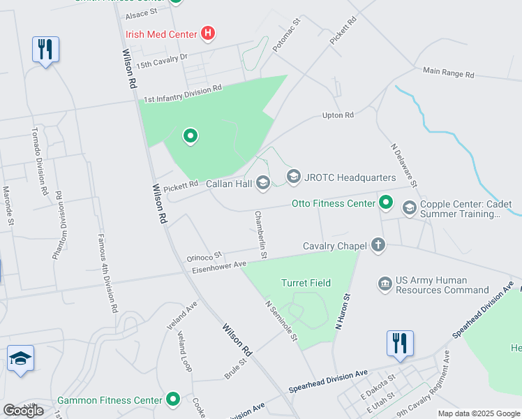 map of restaurants, bars, coffee shops, grocery stores, and more near 6434 2nd Dragoons Road in Fort Knox