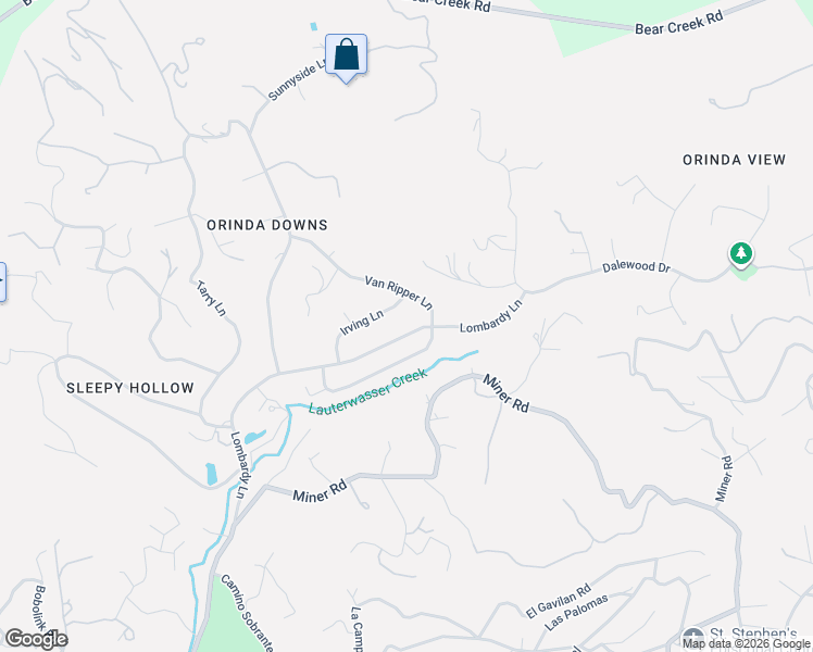 map of restaurants, bars, coffee shops, grocery stores, and more near 122 Lombardy Lane in Orinda