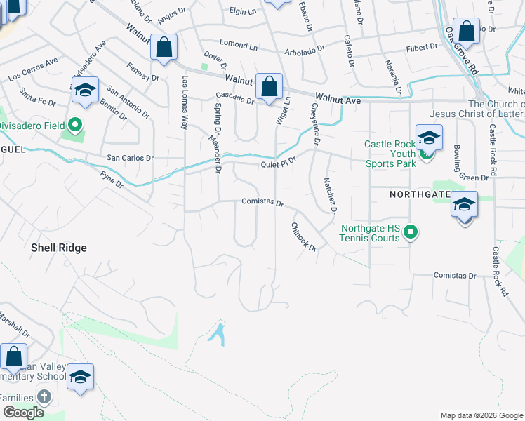map of restaurants, bars, coffee shops, grocery stores, and more near 959 Wiget Lane in Walnut Creek