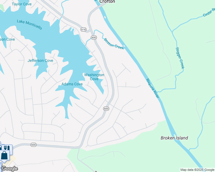 map of restaurants, bars, coffee shops, grocery stores, and more near 44 Jefferson Drive in Palmyra