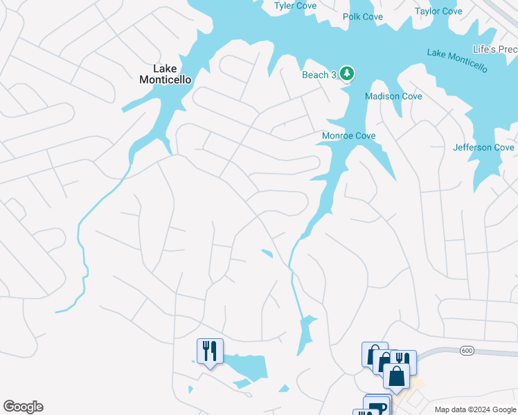 map of restaurants, bars, coffee shops, grocery stores, and more near 40 Ponderosa Lane in Palmyra
