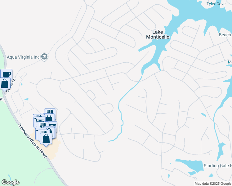 map of restaurants, bars, coffee shops, grocery stores, and more near 16 Rassawek Court in Palmyra