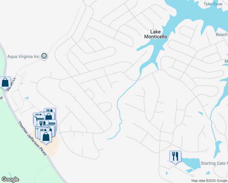 map of restaurants, bars, coffee shops, grocery stores, and more near 16 Rassawek Court in Palmyra