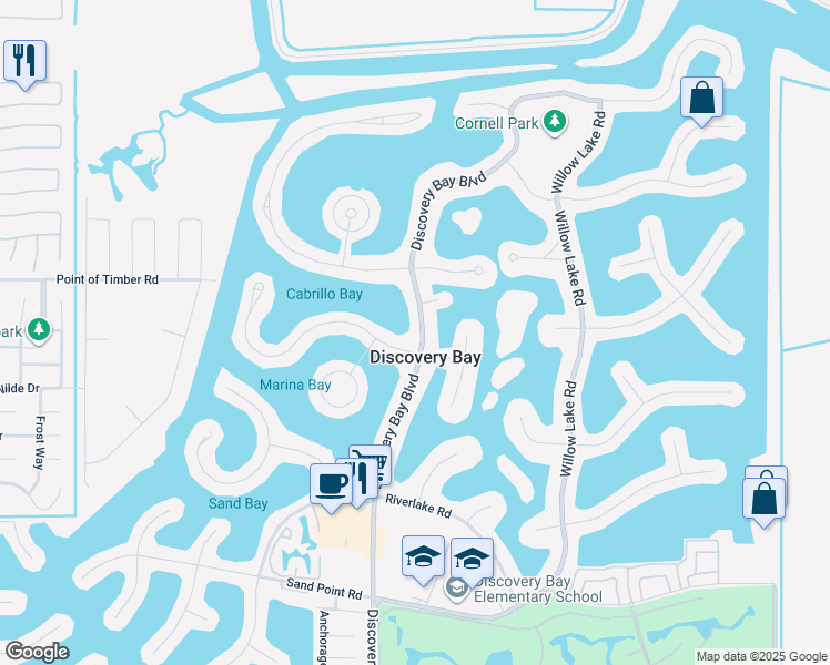 map of restaurants, bars, coffee shops, grocery stores, and more near 1110 Discovery Bay Boulevard in Discovery Bay