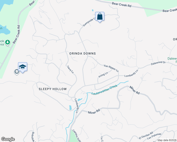 map of restaurants, bars, coffee shops, grocery stores, and more near 13 Saint James Court in Orinda