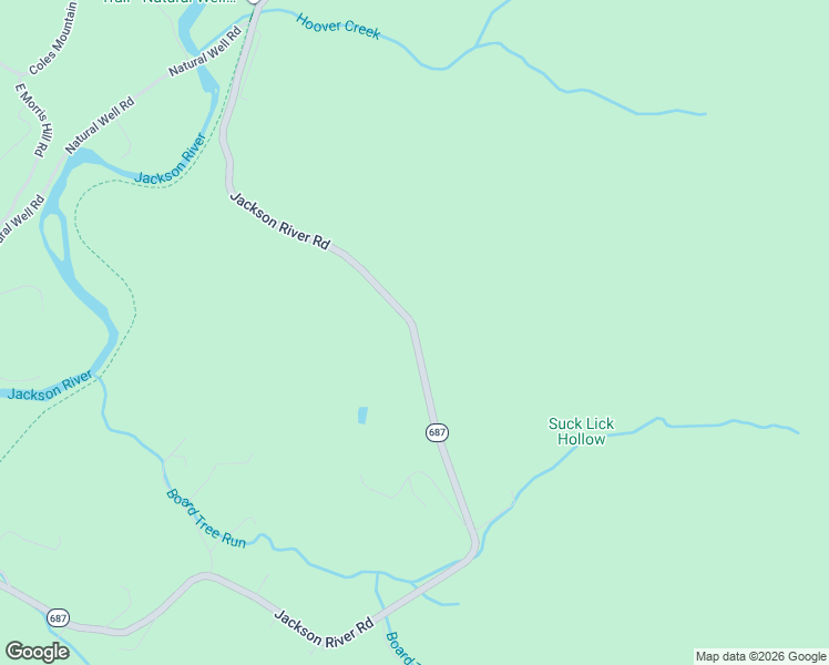 map of restaurants, bars, coffee shops, grocery stores, and more near Virginia 687 in Jordan Mines