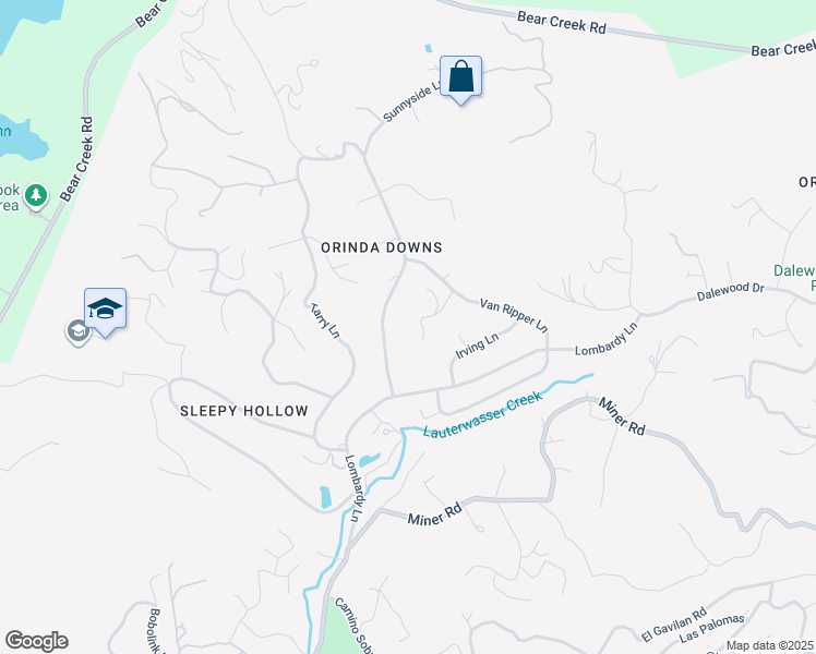 map of restaurants, bars, coffee shops, grocery stores, and more near 13 Saint James Court in Orinda