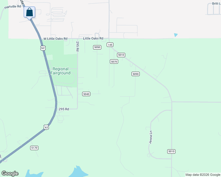 map of restaurants, bars, coffee shops, grocery stores, and more near 12895 County Road 5070 in Rolla