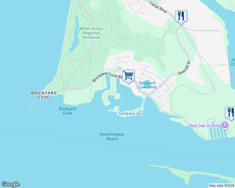 map of restaurants, bars, coffee shops, grocery stores, and more near 1293 Sanderling Island in Richmond