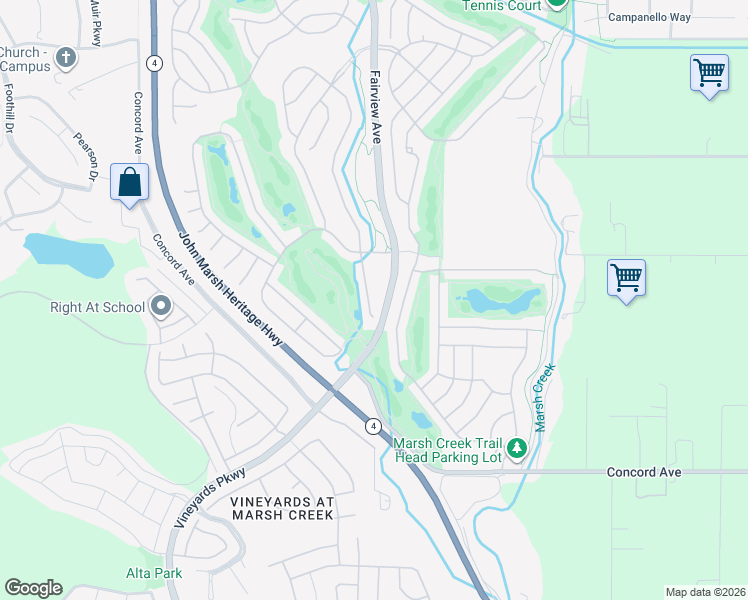 map of restaurants, bars, coffee shops, grocery stores, and more near 1036 Bismarck Terrace in Brentwood