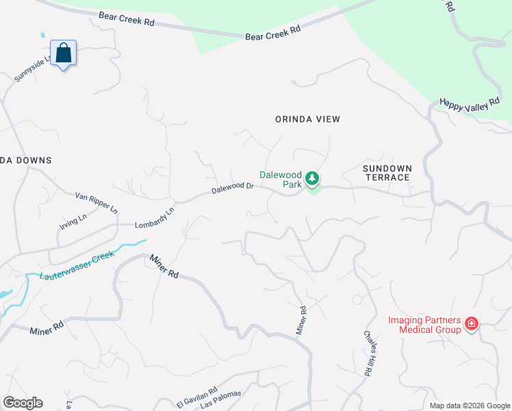 map of restaurants, bars, coffee shops, grocery stores, and more near 403 Dalewood Drive in Orinda