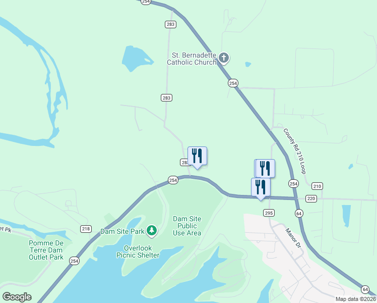 map of restaurants, bars, coffee shops, grocery stores, and more near 20804 Sunshine Road in Hermitage