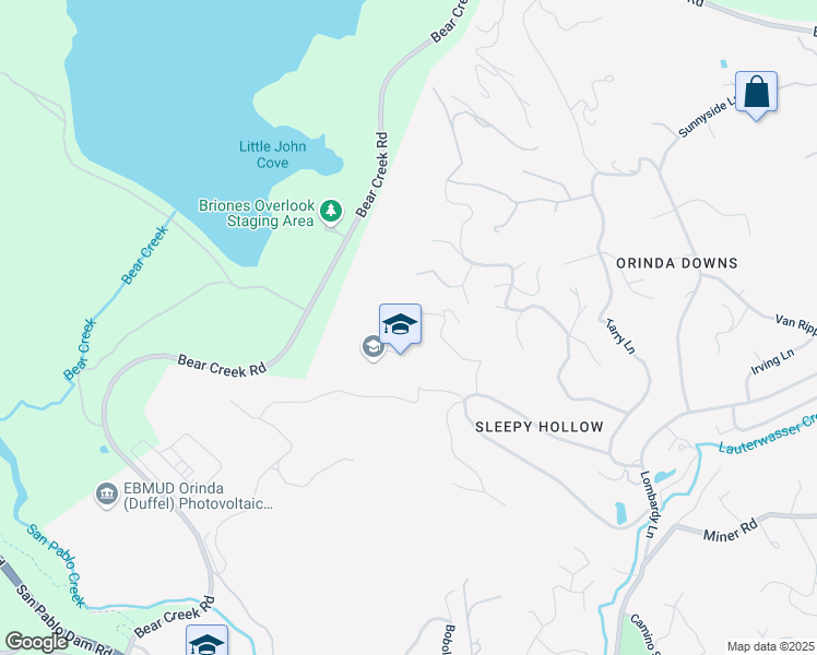 map of restaurants, bars, coffee shops, grocery stores, and more near 4 Berrybrook Hollow in Orinda