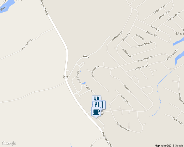 map of restaurants, bars, coffee shops, grocery stores, and more near 18 Fleetwood Drive in Palmyra