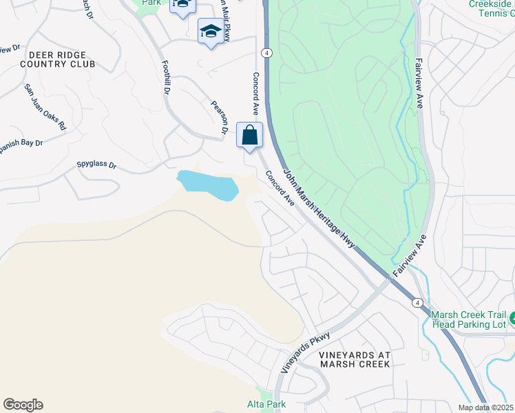 map of restaurants, bars, coffee shops, grocery stores, and more near 1009 Malbec Court in Brentwood