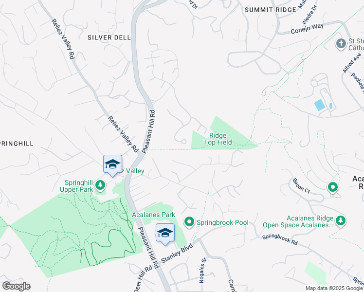 map of restaurants, bars, coffee shops, grocery stores, and more near 347 Beacon Ridge Lane in Walnut Creek