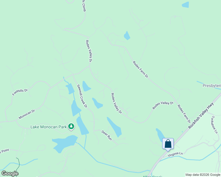 map of restaurants, bars, coffee shops, grocery stores, and more near Rodes Valley Drive in Nellysford