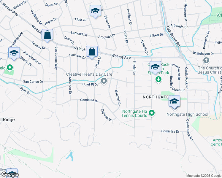 map of restaurants, bars, coffee shops, grocery stores, and more near 924 Cheyenne Drive in Walnut Creek