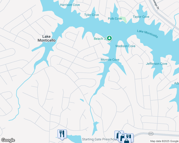 map of restaurants, bars, coffee shops, grocery stores, and more near 12 Amethyst Road in Palmyra