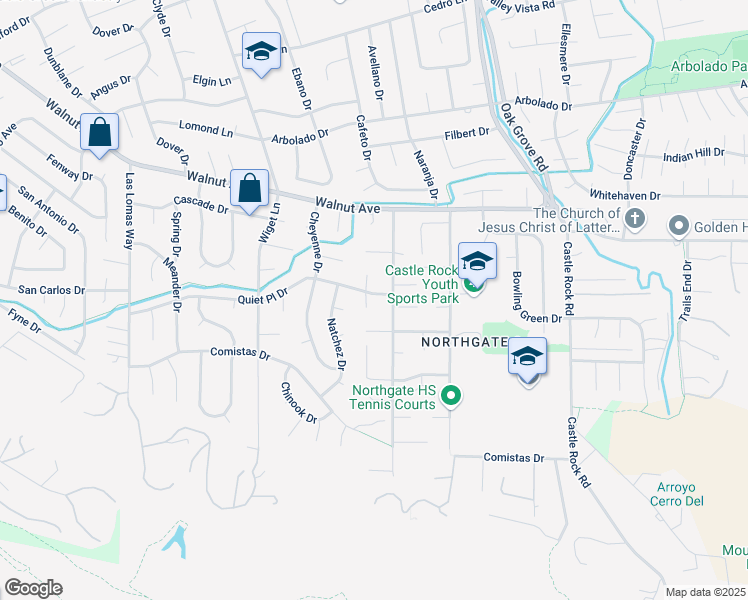 map of restaurants, bars, coffee shops, grocery stores, and more near 909 Osceola Court in Walnut Creek