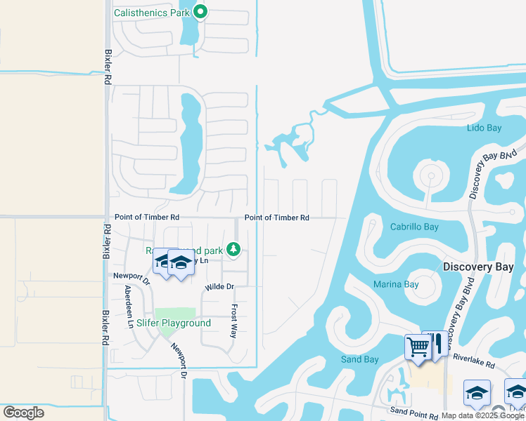 map of restaurants, bars, coffee shops, grocery stores, and more near 1145 Bradbury Drive in Discovery Bay