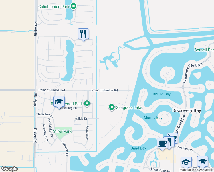 map of restaurants, bars, coffee shops, grocery stores, and more near 310 Hemingway Lane in Discovery Bay