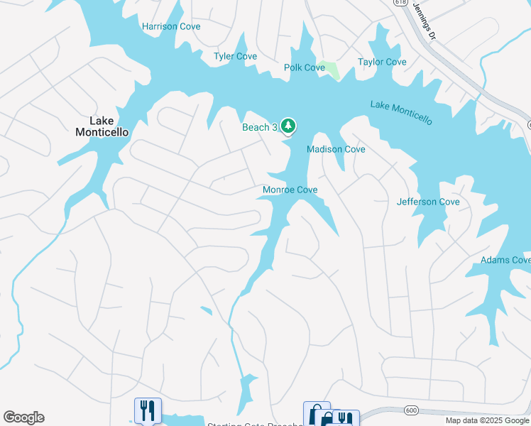 map of restaurants, bars, coffee shops, grocery stores, and more near 25 Amethyst Road in Palmyra